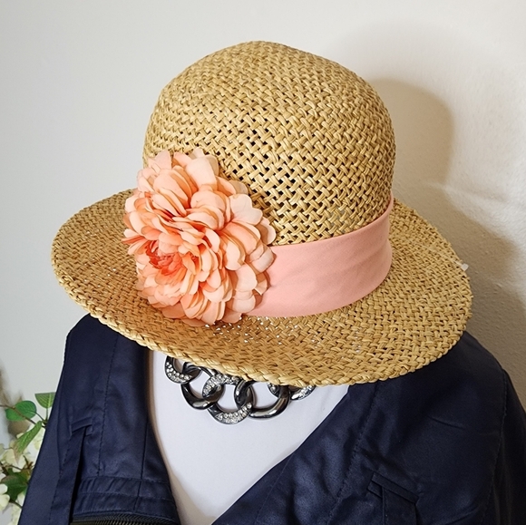 Woven Derby Bowler Hat Rollable Rim 1970s Vintage Tea Party Summer Cloche main image 8